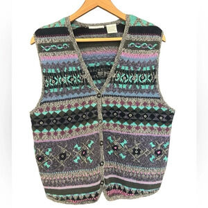Segrets vintage knit cotton sweater vest size M in  excellent vintage condition